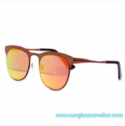 Latest Metal Sunglasses Wholesale Round Mirror Metal Cat 3 UV400 Sunglasses 2017